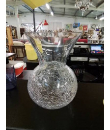 VASE VERRE  CRAQUELÉ 28CM