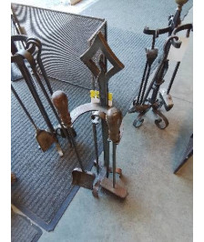 SERVITEUR DE CHEMINÉE FER FORGÉ 4 PIÈCES 