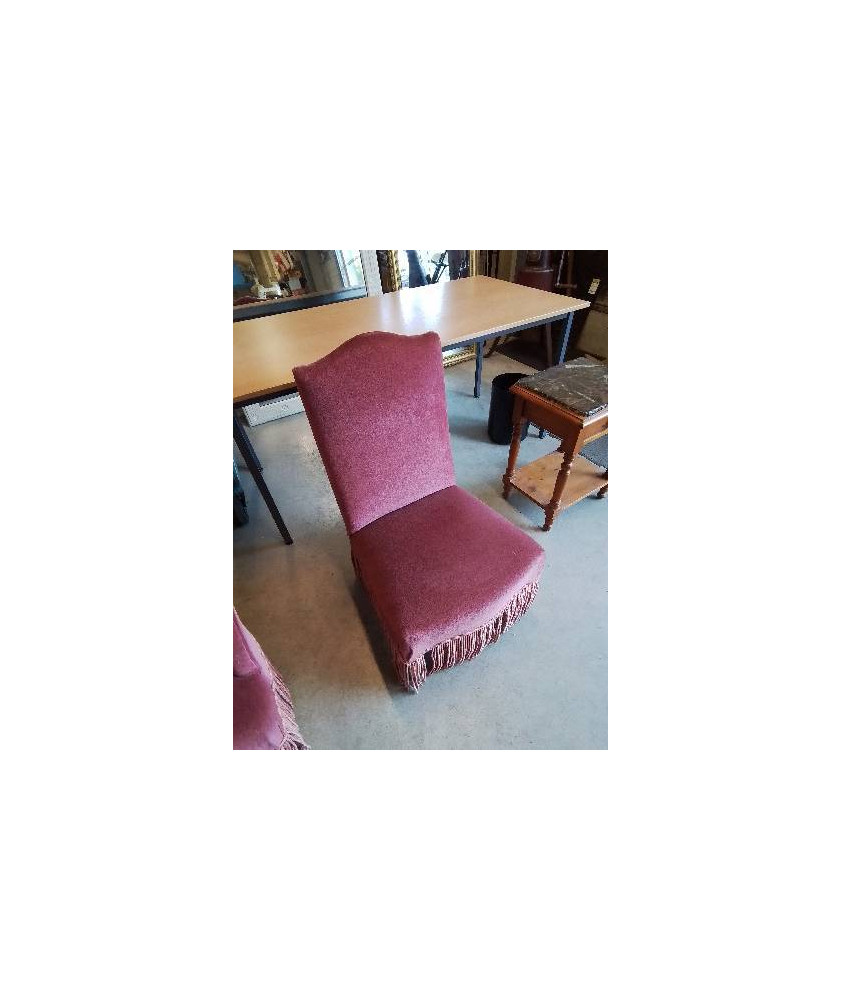 CHAUFFEUSE TISSU VIEUX ROSE A FRANGES 