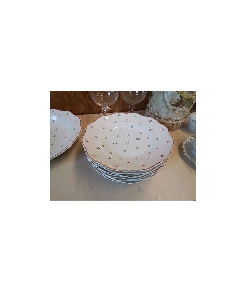 LOT 8 ASSIETTES CREUSES PORCELAINE DE LIMOGES