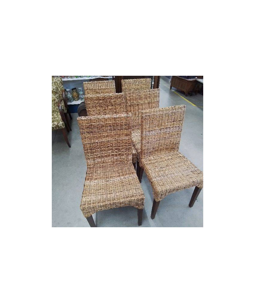 LOT DE 6 CHAISES ROTIN