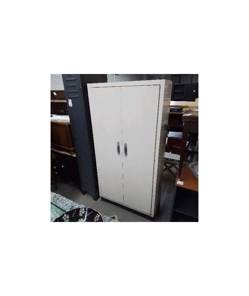 ARMOIRE MÉTALLIQUE BLANCHE 2 PORTES