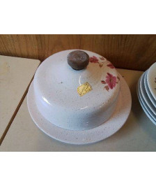 CLOCHE À FROMAGE EN CERAMIQUE MOTIF FLORAL 