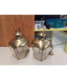 SUSPENSION LANTERNE EN LAITON 