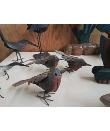 TRIO PETIT OISEAUX EN METAL 