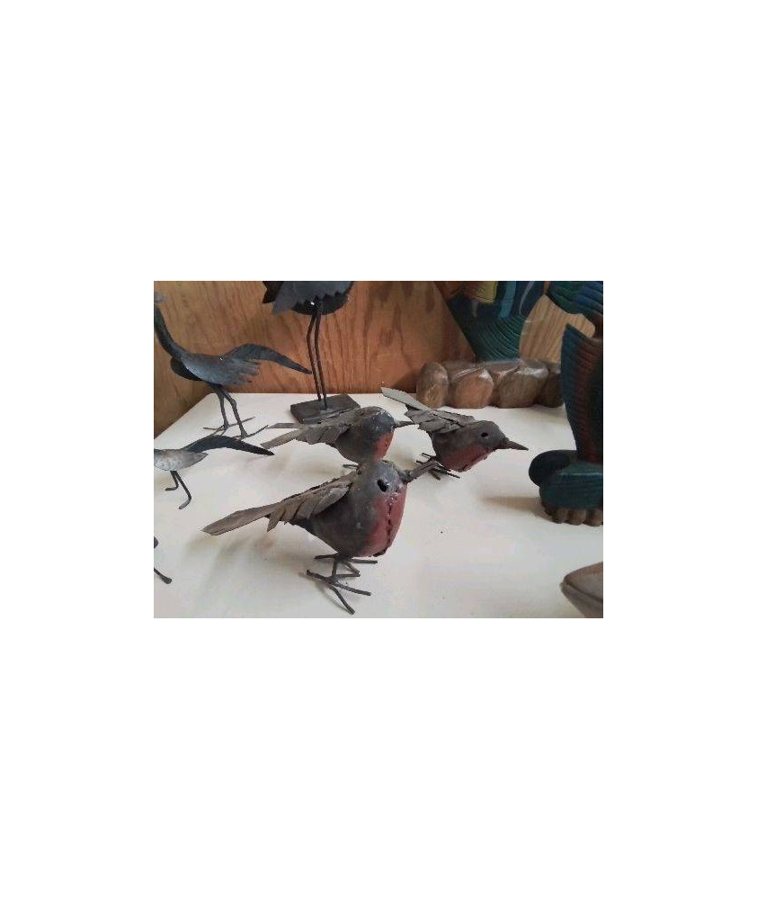TRIO PETIT OISEAUX EN METAL 