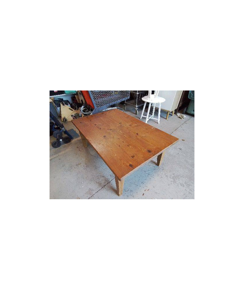 TABLE BASSE EN PIN DEUX TIROIRS 