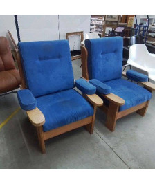 PAIRE DE FAUTEUILS VINTAGE BLEUS 