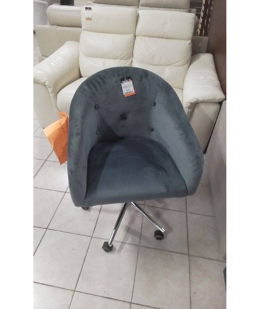 49578 FAUTEUIL DE BUREAU GRIS VELOURS DISPO EN COLIS
