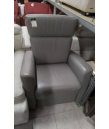 FAUTEUIL CUIR GRIS