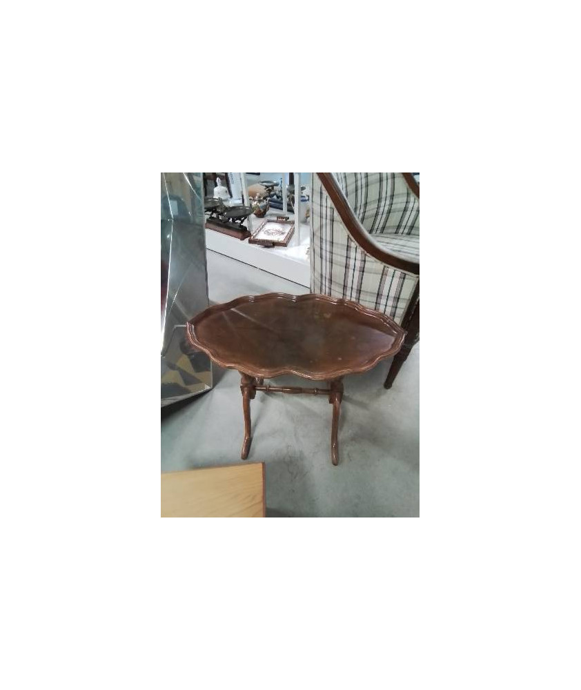 TABLE BASSE CHANTOURNÉ OVALE A ENTRETOISE 