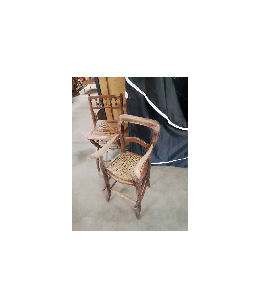CHAISE HAUTE ENFANT BOIS ASSISE CANNÉE FIN XIXE