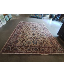 TAPIS LAINE FAIT MAIN TABRIZI IRAN BEIGE OCRE BLEU 229X333
