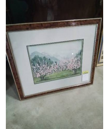 AQUARELLE ARBRES EN FLEURS COLETTE PRUDHOMME 