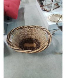 CORBEILLE VANNERIE BICOLORE