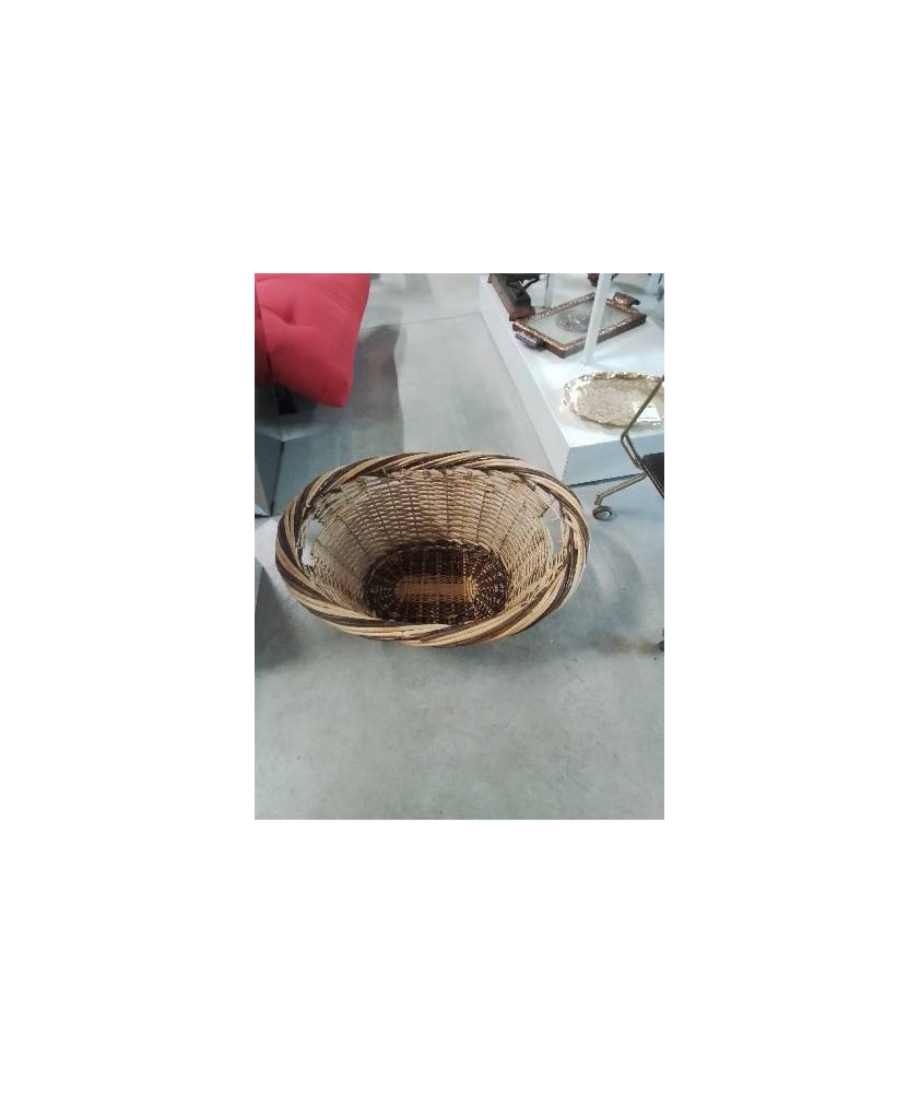 CORBEILLE VANNERIE BICOLORE