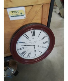 HORLOGE RONDE MÉTAL ROUGE 