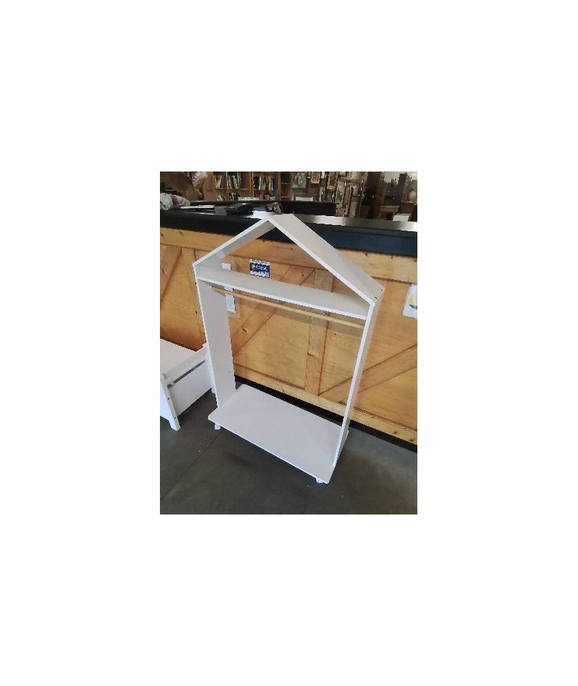 PORTANT MAISONNETTE ENFANT BOIS BLANC 