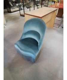 CHAUFFEUSE VELOURS BLEU FRANGE