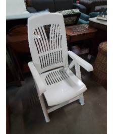 FAUTEUIL DE JARDIN PLIANT ET AJUSTABLE RÉSINE BLANC SHAF