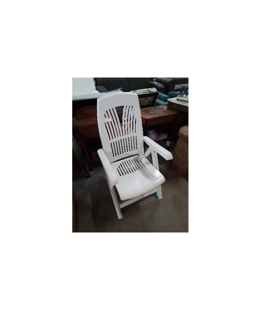FAUTEUIL DE JARDIN PLIANT ET AJUSTABLE RÉSINE BLANC SHAF