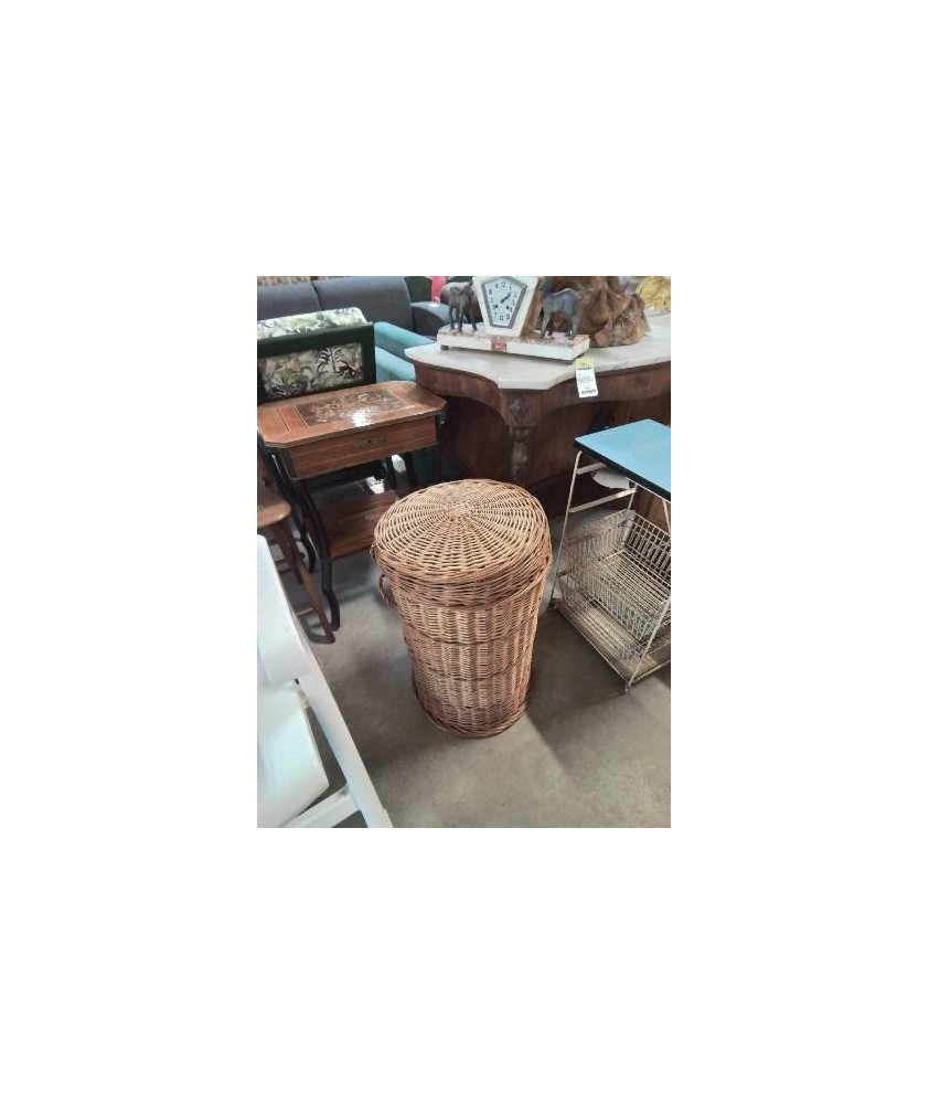 PANIERE RONDE HAUTE AVEC VANNERIE 