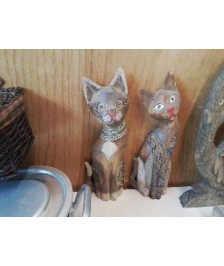 DUO CHATS EN BOIS