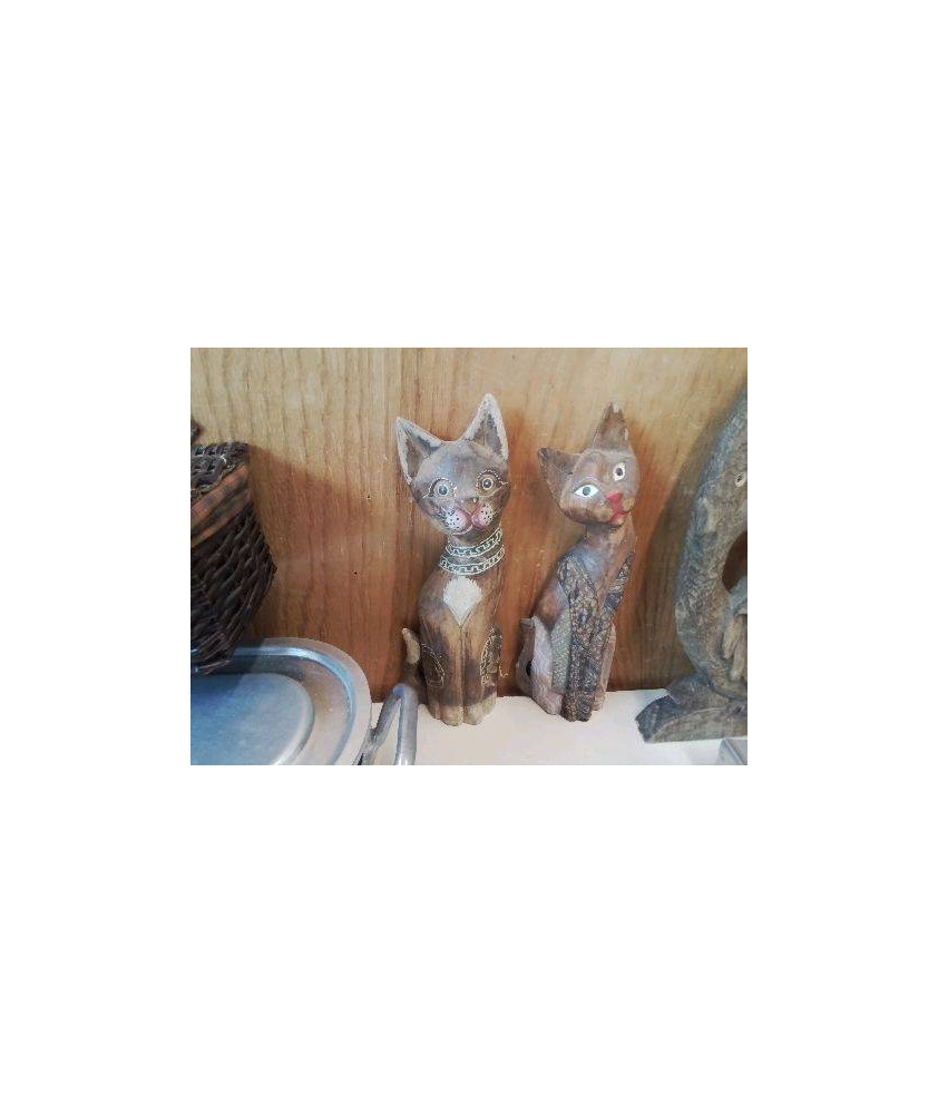DUO CHATS EN BOIS