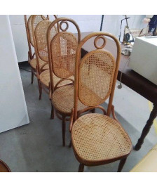 LOT DE 4 CHAISES CANNAGE THONET EN L’ETAT