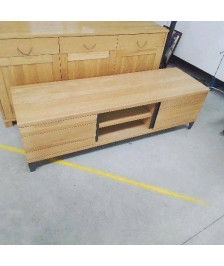 MEUBLE TELE 2 PORTES MODERNE BOIS CLAIR 