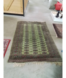 TAPIS LAINE FAIT MAIN BOUKARA PAKISTAN VERT ROSE NOIR 126X177