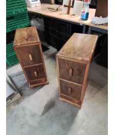 CONSOLE BOIS 2 TIROIRS ART DÉCO