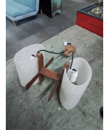 SUSPENSION SCANDINAVE TECK 2 FEUX PERSPEX ANNÉES 70