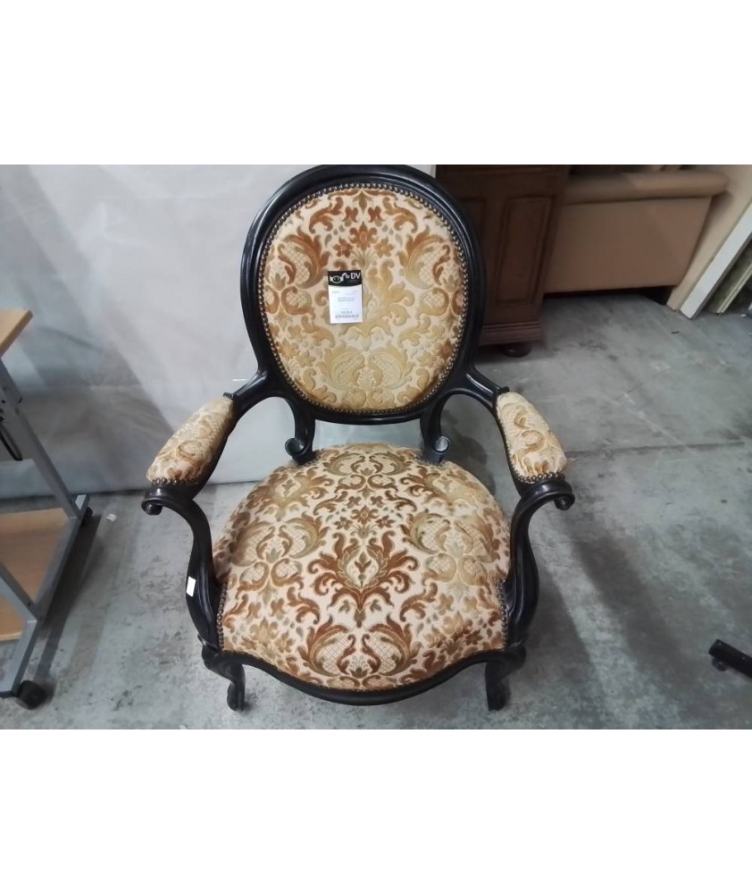 FAUTEUIL STYLE MÉDAILLON NOIR
