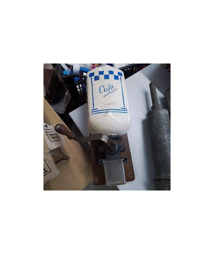 MOULIN A CAFÉ MURAL BLANC BLEU