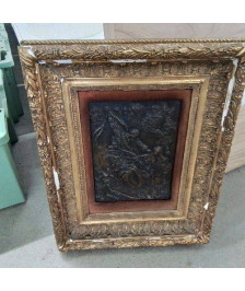 CADRE DORÉ PLAQUE BRONZE