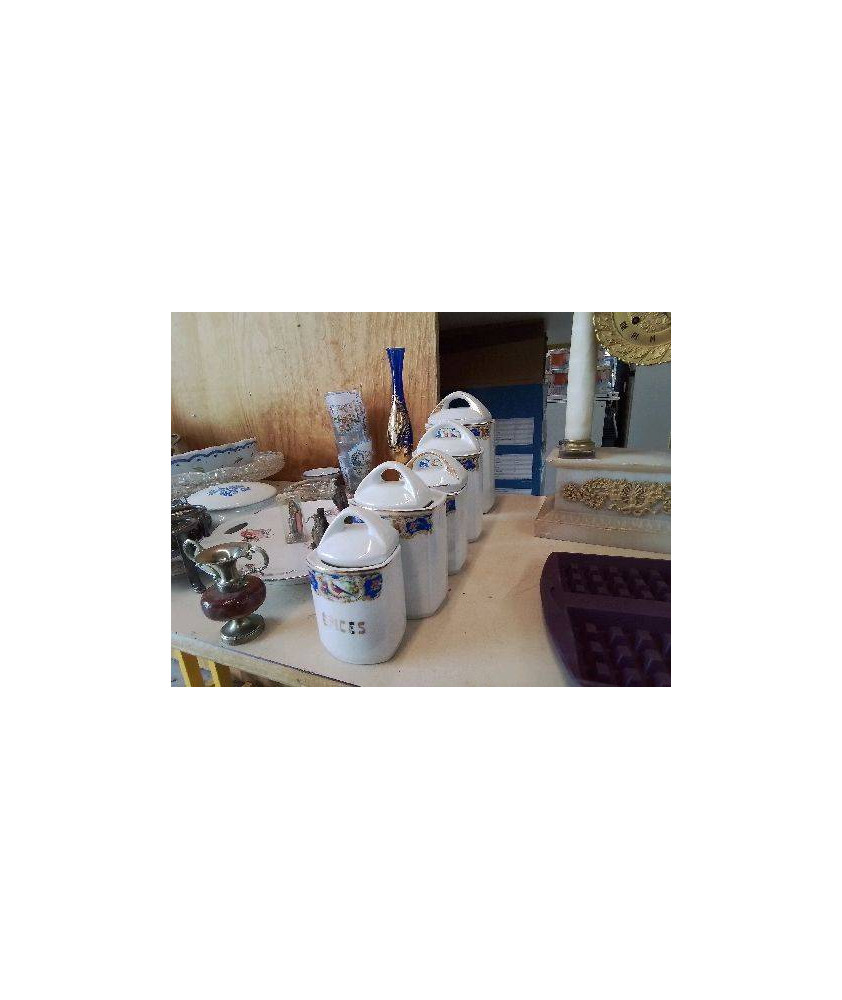 LOT POT DE CONSERVATION EN PORCELAINE 