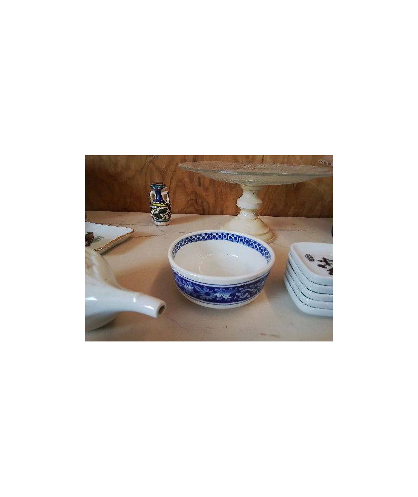 BOL BLEU MOTIF FLORAL 