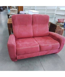 CANAPÉ 2 PLACES VELOUR ROUGE 