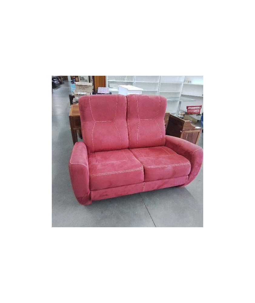 CANAPÉ 2 PLACES VELOUR ROUGE 