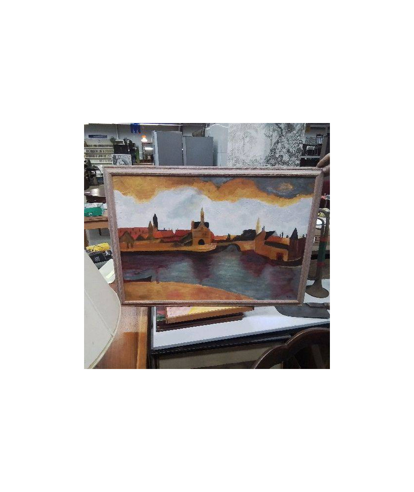 HUILE SUR PANNEAU RIVIERE 