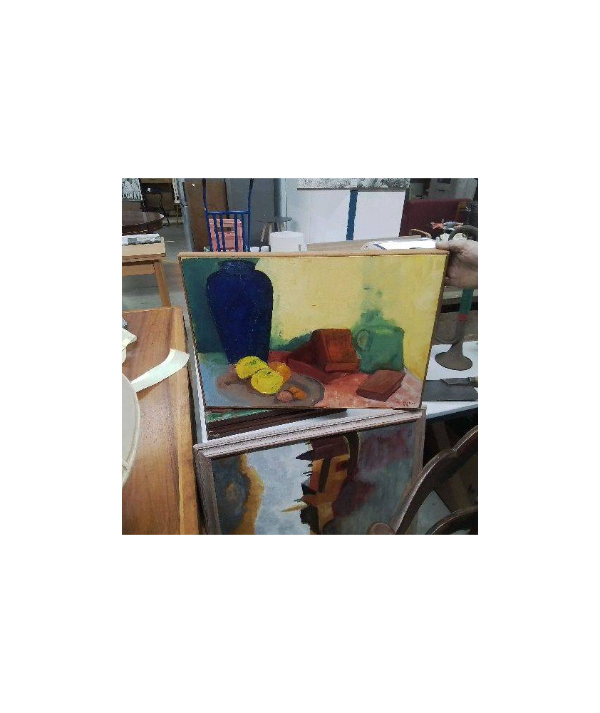 PEINTURE NATURE MORTE HUILE SUR TOILE 