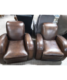 FAUTEUILS CLUB CUIR LA PAIRE