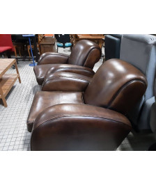 FAUTEUILS CLUB CUIR LA PAIRE FAUTEUILS CLUB CUIR LA PAIRE