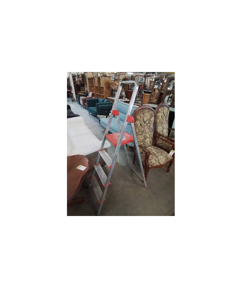 ESCABEAU ALU ET RÉSINE ROUGE 4 MARCHES