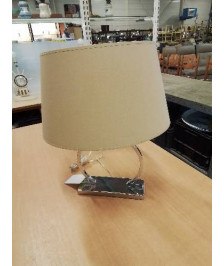 LAMPE PIÈTEMENT MÉTAL CHROMÉ AJ BEIGE 