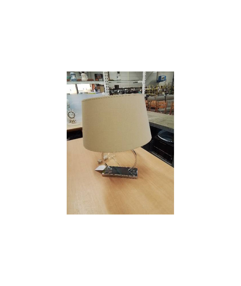 LAMPE PIÈTEMENT MÉTAL CHROMÉ AJ BEIGE 