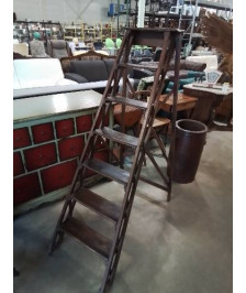 ESCABEAU DE LIBRAIRE BOIS 7 MARCHES DÉBUT XXE