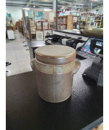 POT A SALER A OREILLES ET COUVERCLE GRES VERNISSE 