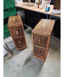 CONSOLE BOIS 2 TIROIRS ART DÉCO 